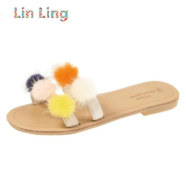 women shoes woman slides new summer slippers female flat bottom colorful fur ball square low heelsbeach shoes plus size, Black
women shoes woman slides new summer slippers female flat bottom colorful fur ball square low heelsbeach shoes plus size, Black