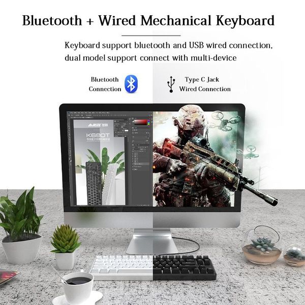 keyboards rechargeable mechanical keybaord with red black green switch 68 keys bluetooth gaming keyboard anti-ghosting for notebook pc
keyboards rechargeable mechanical keybaord with red black green switch 68 keys bluetooth gaming keyboard anti-ghosting for notebook pc