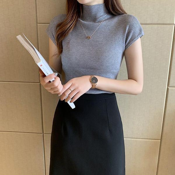women's t-shirt heliar spring turtleneck t-shirts slim short sleeve crop pink female summer 2021 streetwear skinny knitted tees, White
women's t-shirt heliar spring turtleneck t-shirts slim short sleeve crop pink female summer 2021 streetwear skinny knitted tees, White