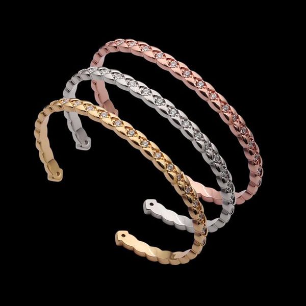 Charm Bracelets High Quality Jewelry Wholesale Mini Version Rhombic Lattice Band Diamond Open Bracelet Narrow, Golden;silver
Charm Bracelets High Quality Jewelry Wholesale Mini Version Rhombic Lattice Band Diamond Open Bracelet Narrow, Golden;silver