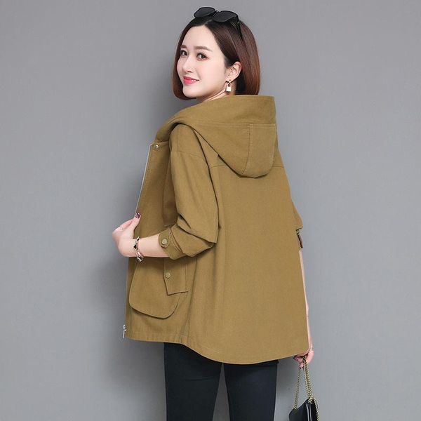 women's trench coats 2021 hooded windbreaker coat spring autumn loose basic zipper outwear with lining ladies short plus size 3xl, Tan;black
women's trench coats 2021 hooded windbreaker coat spring autumn loose basic zipper outwear with lining ladies short plus size 3xl, Tan;black