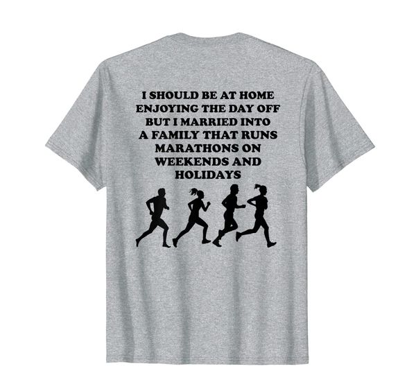 funny marathon runner family shirt - design on back, White;black