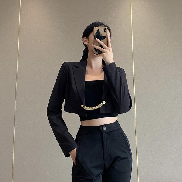 women's suits & blazers european and american fashion long-sleeved suit jacket women 2021 spring chain loose thin cardigan top, White;black
women's suits & blazers european and american fashion long-sleeved suit jacket women 2021 spring chain loose thin cardigan top, White;black