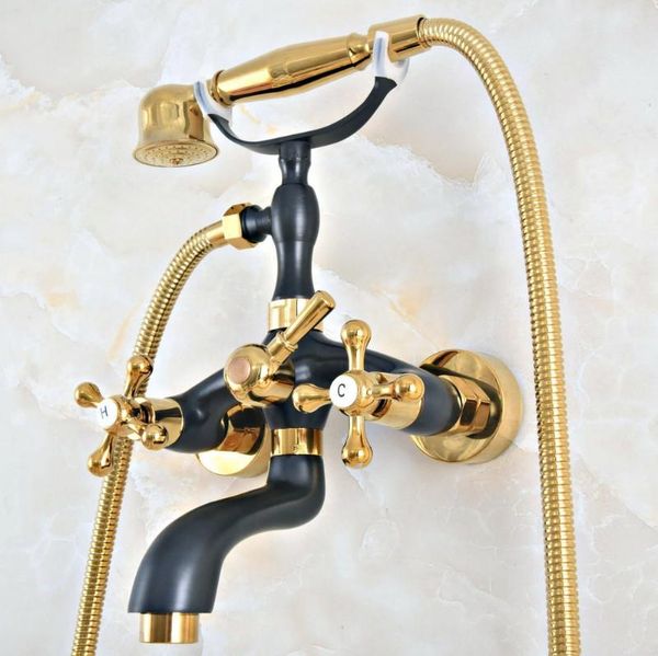 black gold color brass wall mount bathroom tub faucet dual cross handles telephone style hand shower clawfoot tub filler ana408
black gold color brass wall mount bathroom tub faucet dual cross handles telephone style hand shower clawfoot tub filler ana408