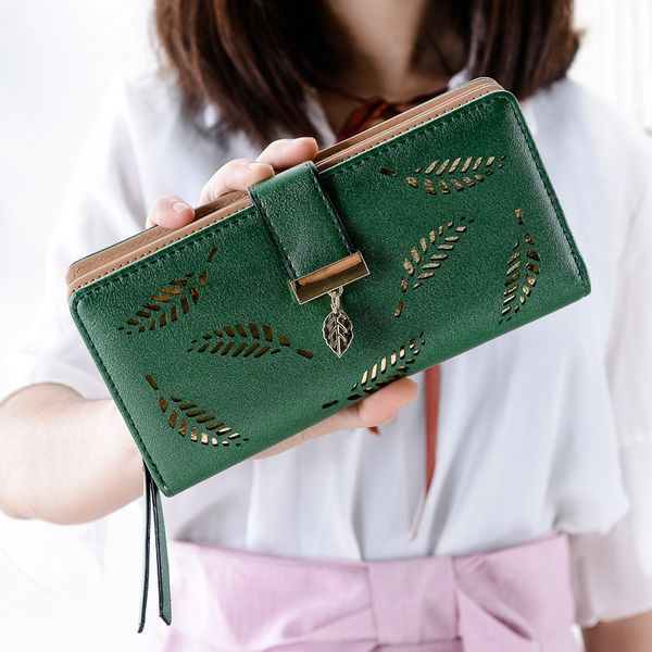 2021 korean fashion wallet women brand luxury leather handbag long hollow leaf wallet mobile phone card bag carteira feminina, Red;black
2021 korean fashion wallet women brand luxury leather handbag long hollow leaf wallet mobile phone card bag carteira feminina, Red;black
