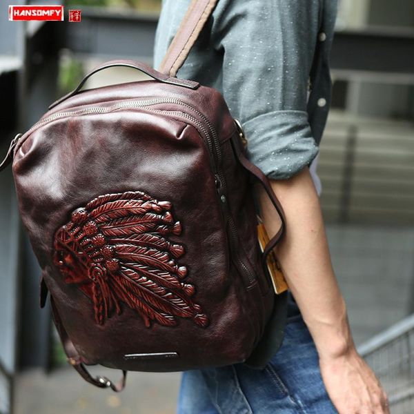 backpack handmade vintage men computer bag travel backpacks head layer cowhide original european and american leather big
backpack handmade vintage men computer bag travel backpacks head layer cowhide original european and american leather big