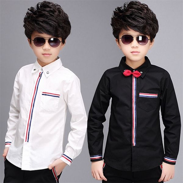new teenage boys shirts spring cotton long sleeve solid shirt kids white&black teen school bow clothes 6 10 13 15years 210306
new teenage boys shirts spring cotton long sleeve solid shirt kids white&black teen school bow clothes 6 10 13 15years 210306