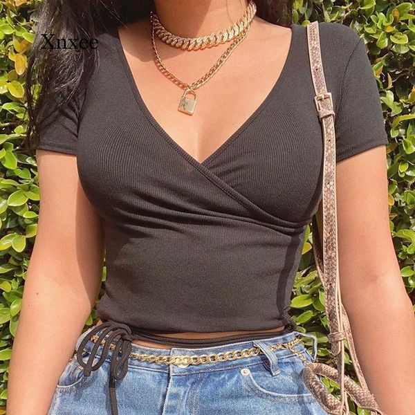 women's t-shirt ribbed deep v-neck skinny tshirts women solid crop short sleeve summer criss cross bandage basic shirts casual clot, White
women's t-shirt ribbed deep v-neck skinny tshirts women solid crop short sleeve summer criss cross bandage basic shirts casual clot, White
