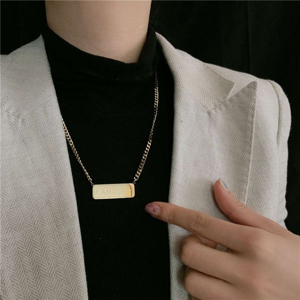 hbp fashion ins style new necklace stainless steel thick square brand letter romantic temperament fashionable clavicle neck chain, Silver
hbp fashion ins style new necklace stainless steel thick square brand letter romantic temperament fashionable clavicle neck chain, Silver