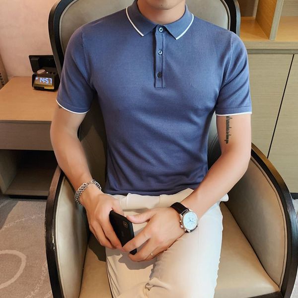 men's polos t shirt for men summer fashion classic casual short sleeves collar slim business shirts mens designer clothes, White;black
men's polos t shirt for men summer fashion classic casual short sleeves collar slim business shirts mens designer clothes, White;black