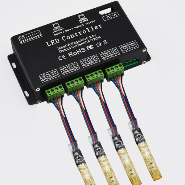 interior&external lights 5v-24v led strip controller 12 channel rgb dmx 512 decoder light dimmer driver for module
interior&external lights 5v-24v led strip controller 12 channel rgb dmx 512 decoder light dimmer driver for module