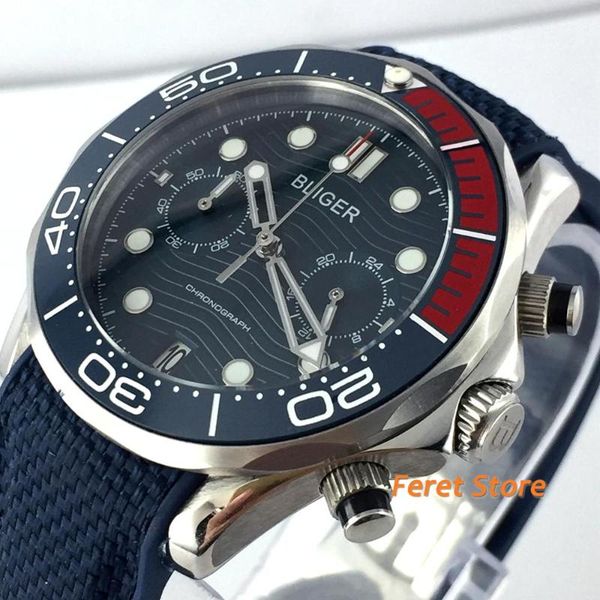 wristwatches 41mm silver case sapphire crystal ceramic bezel blue dial date rubber strap chronograph quartz mens luxury watch, Slivery;brown
wristwatches 41mm silver case sapphire crystal ceramic bezel blue dial date rubber strap chronograph quartz mens luxury watch, Slivery;brown