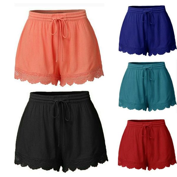 women's shorts 2021 women summer high waist casual floral beach lace loose solid short pants ladies, White;black
women's shorts 2021 women summer high waist casual floral beach lace loose solid short pants ladies, White;black