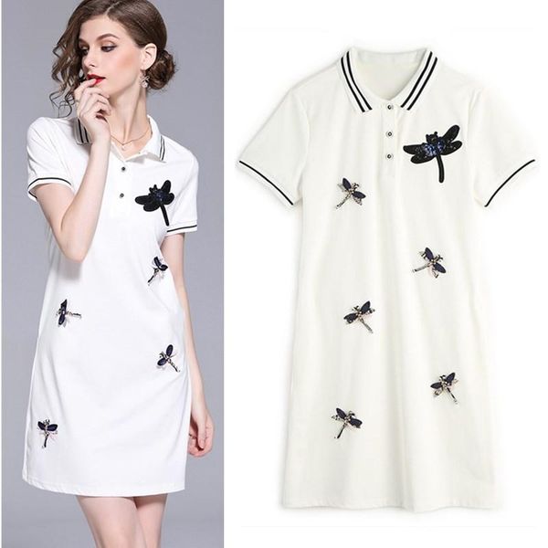 party dresses women british preppy style tees summer birds appliques short sleeve sports casual mini cc070, White;black
party dresses women british preppy style tees summer birds appliques short sleeve sports casual mini cc070, White;black