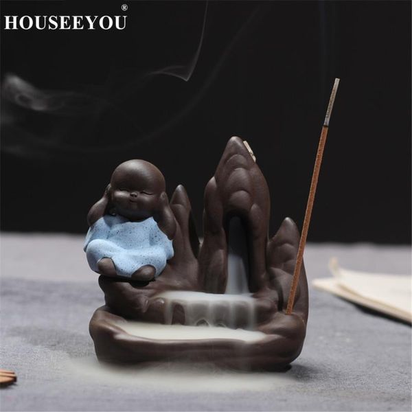 fragrance lamps incense burner + 10pc cones creative home decor the little monk small buddha censer backflow use in house
fragrance lamps incense burner + 10pc cones creative home decor the little monk small buddha censer backflow use in house