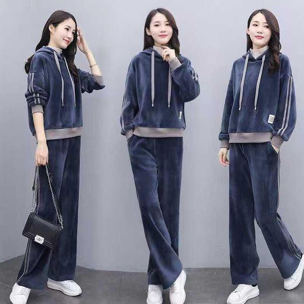 double-sided fleece sweater casual suit women autumn and winter plus cashmere sports two-piece gold velvet hooded loose, White;black
double-sided fleece sweater casual suit women autumn and winter plus cashmere sports two-piece gold velvet hooded loose, White;black