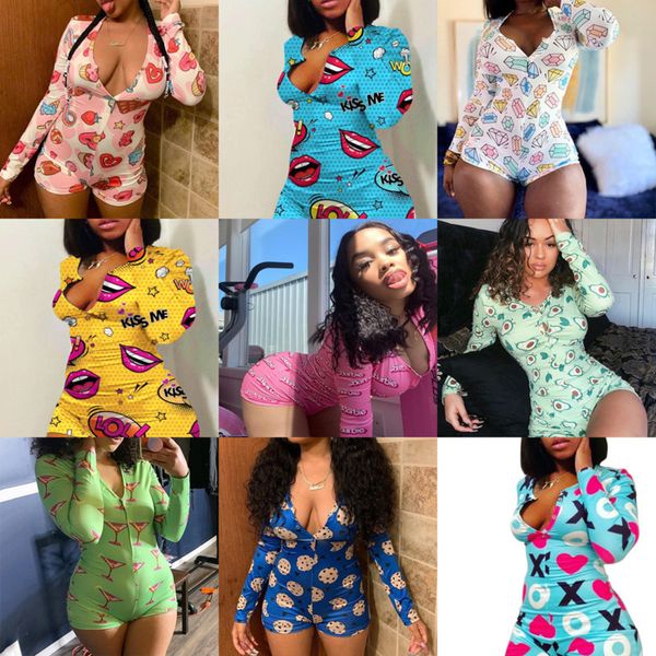 women pajama onesies designer nightwear playsuit workout button skinny cartoon print jumpsuits v-neck short onesies rompers, Black;white
women pajama onesies designer nightwear playsuit workout button skinny cartoon print jumpsuits v-neck short onesies rompers, Black;white