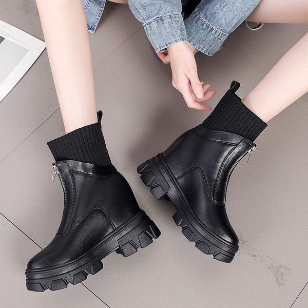 boots female fashion thick bottom combat botas drop winter front zipper waterproof booties women chunky platform shoes, Black
boots female fashion thick bottom combat botas drop winter front zipper waterproof booties women chunky platform shoes, Black