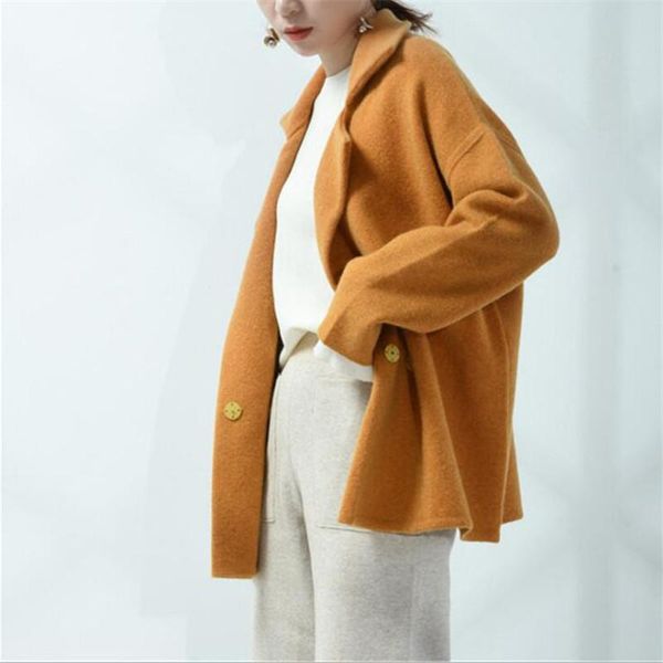 women's sweaters short cardigan 2021 autumn women self-design mustard yellow turn down collar hair oversize jumpers, White;black
women's sweaters short cardigan 2021 autumn women self-design mustard yellow turn down collar hair oversize jumpers, White;black