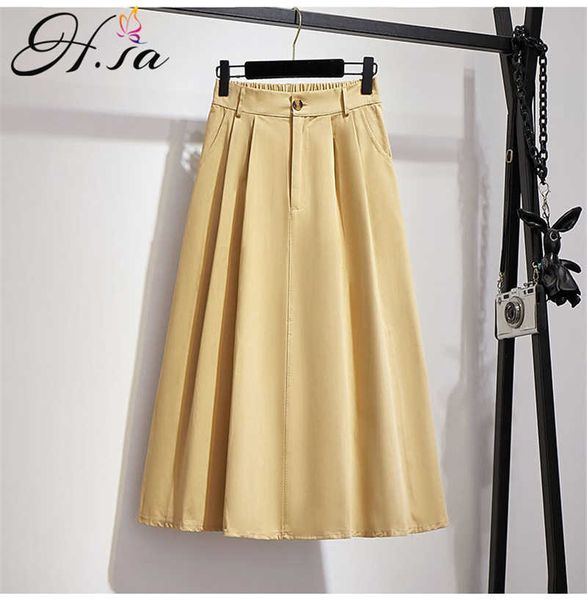 h.sa women summer long skirts high waist elastic cotton pleated skirts female jupes loose faldas saia plissada solid boho 210716, Black
h.sa women summer long skirts high waist elastic cotton pleated skirts female jupes loose faldas saia plissada solid boho 210716, Black