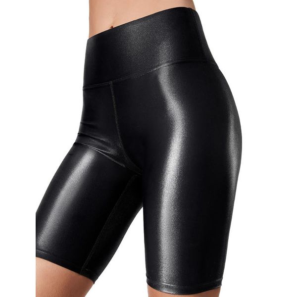women's shorts workout yoga fitness pants high waist faux leather ladies solid color skinny leggings sportswear, White;black
women's shorts workout yoga fitness pants high waist faux leather ladies solid color skinny leggings sportswear, White;black