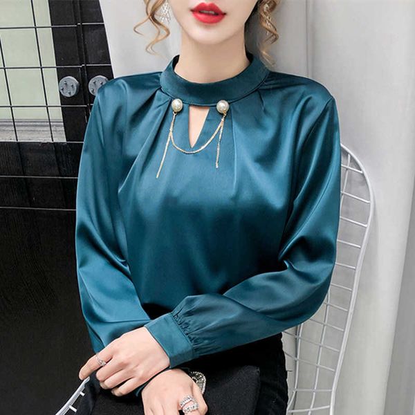 silk blouse women satin long sleeve shirt solid beading blouses woman white shirts elegant plus size 210604
silk blouse women satin long sleeve shirt solid beading blouses woman white shirts elegant plus size 210604