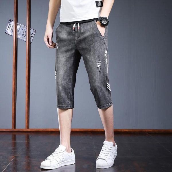 men's jeans denim shorts loose straight korean fashion leisure brand summer seven point breeches thin 7, Blue
men's jeans denim shorts loose straight korean fashion leisure brand summer seven point breeches thin 7, Blue