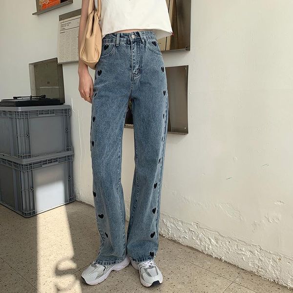 women's jeans hzirip autumn high-waist straight embroidery blue chic fashion all-match 2021 love loose solid color casual ladies
women's jeans hzirip autumn high-waist straight embroidery blue chic fashion all-match 2021 love loose solid color casual ladies