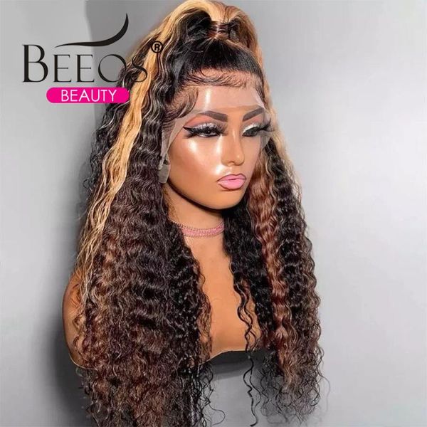lace wigs colored highlight deep wave wig hd front human hair brazilian for women preplucked hairline with baby, Black;brown
lace wigs colored highlight deep wave wig hd front human hair brazilian for women preplucked hairline with baby, Black;brown