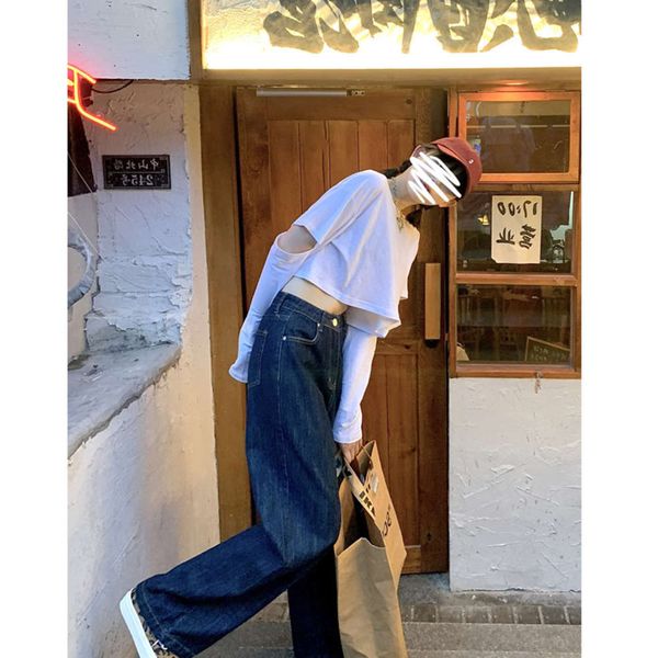 high waist and wide leg spring tube thin vertical pants, Blue
high waist and wide leg spring tube thin vertical pants, Blue