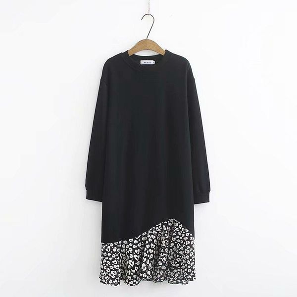 casual dresses plus size women's dress patchwork polka dot printed maxi, Black;gray
casual dresses plus size women's dress patchwork polka dot printed maxi, Black;gray