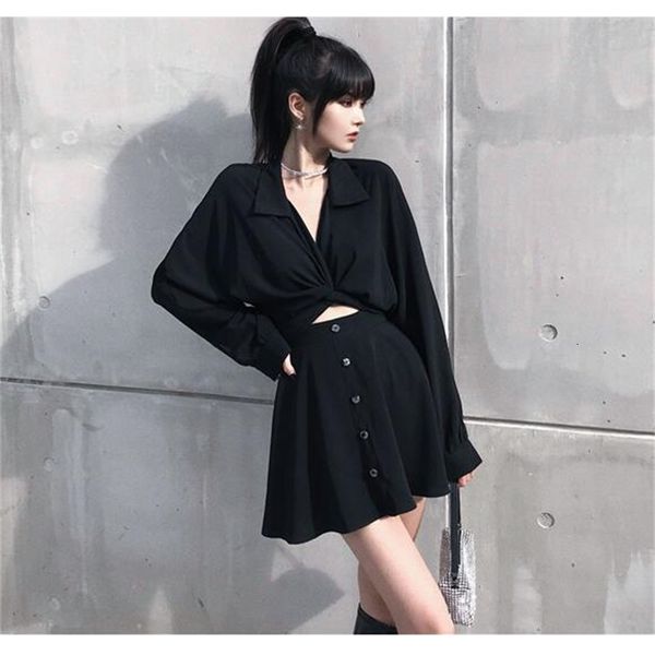 casual dresses arrival spring autumn punk gothic black dress fashion long sleeve v collar female slim 2izj, Black;gray
casual dresses arrival spring autumn punk gothic black dress fashion long sleeve v collar female slim 2izj, Black;gray