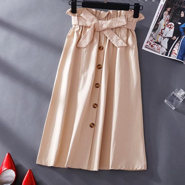 skirts spring & summer women polyester solid button a-line skirt ladies casual waistband drawstring half-length middle swing, Black
skirts spring & summer women polyester solid button a-line skirt ladies casual waistband drawstring half-length middle swing, Black