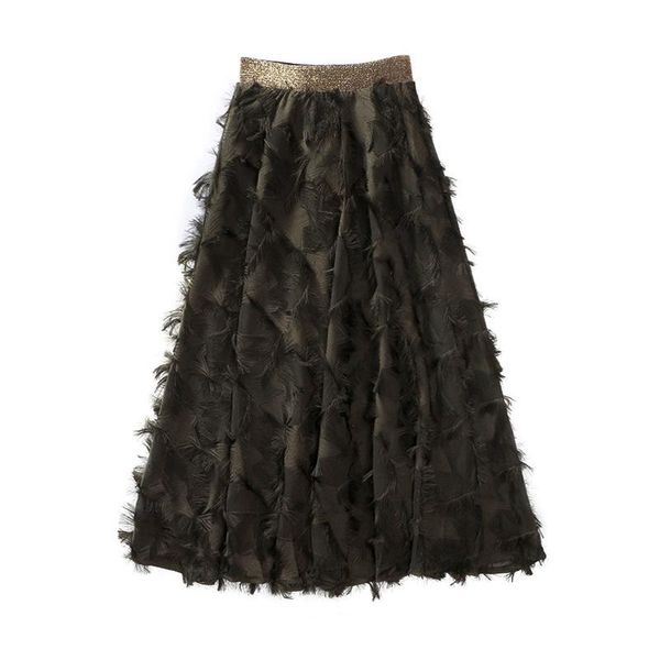 skirts elastic band wide waist a-line big hem skirt elegant feather fringe 0203, Black
skirts elastic band wide waist a-line big hem skirt elegant feather fringe 0203, Black