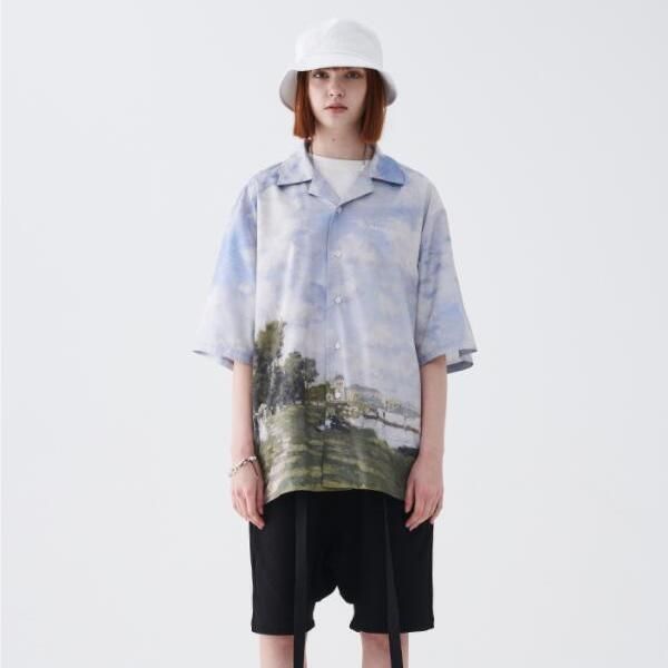 men and women polyester cotton harsh and cruel monet oil painting theme shirt trend loose print short-sleeved shirts, White;black
men and women polyester cotton harsh and cruel monet oil painting theme shirt trend loose print short-sleeved shirts, White;black