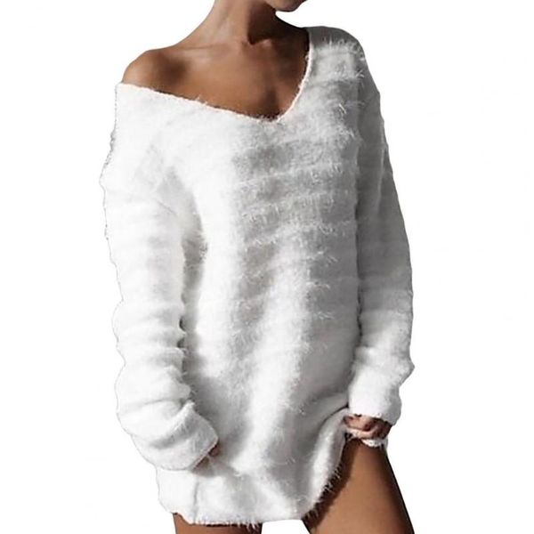 women's sweaters long women knitwear sweater v neck low cut solid color sleeve autumn winter ladies knitted blouse casual clothing, White;black
women's sweaters long women knitwear sweater v neck low cut solid color sleeve autumn winter ladies knitted blouse casual clothing, White;black