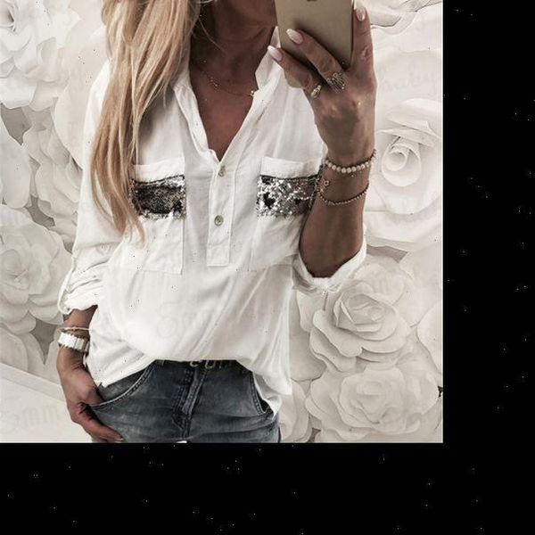 women lady long sleeve shirt ladies paillette blouse summer fashion loose casual pure white 
women lady long sleeve shirt ladies paillette blouse summer fashion loose casual pure white