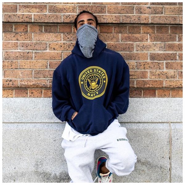 2021 winter new navy vintage style men's printing high street casual fleece thickened hoodie 2hce, Black
2021 winter new navy vintage style men's printing high street casual fleece thickened hoodie 2hce, Black