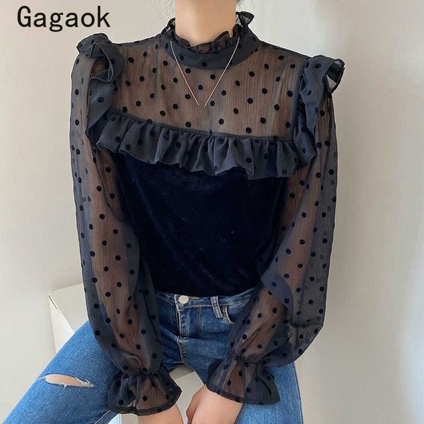 vintage blouse women spring autumn flare sleeve polka dot ruffles slim shirt skorean chic wild fashion blouses 210531, White
vintage blouse women spring autumn flare sleeve polka dot ruffles slim shirt skorean chic wild fashion blouses 210531, White