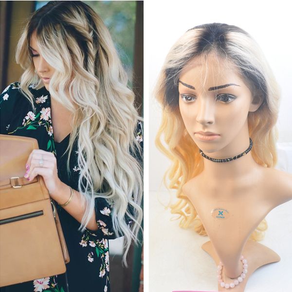 dark root blonde body wave ombre #1b/613 human hair full lace wigs with baby hair lace front wig for black woman, Black;brown
dark root blonde body wave ombre #1b/613 human hair full lace wigs with baby hair lace front wig for black woman, Black;brown