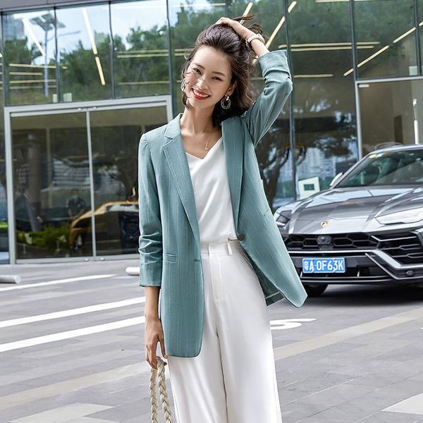 women's suits & blazers advanced striped suit coat spring and autumn 2021 korean slim foreign style medium length small, White;black
women's suits & blazers advanced striped suit coat spring and autumn 2021 korean slim foreign style medium length small, White;black