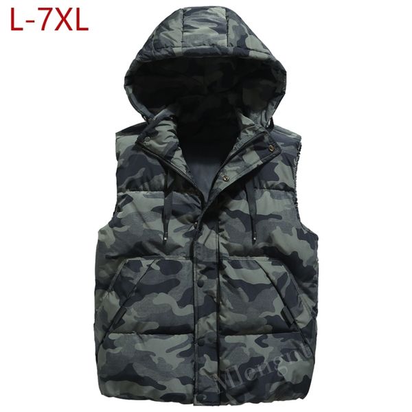 spring winter men plus large size 6xl 7xl vest hat detachable camouflage sleeveless jackets warm parka for men waistcoat 211120, Black;white
spring winter men plus large size 6xl 7xl vest hat detachable camouflage sleeveless jackets warm parka for men waistcoat 211120, Black;white