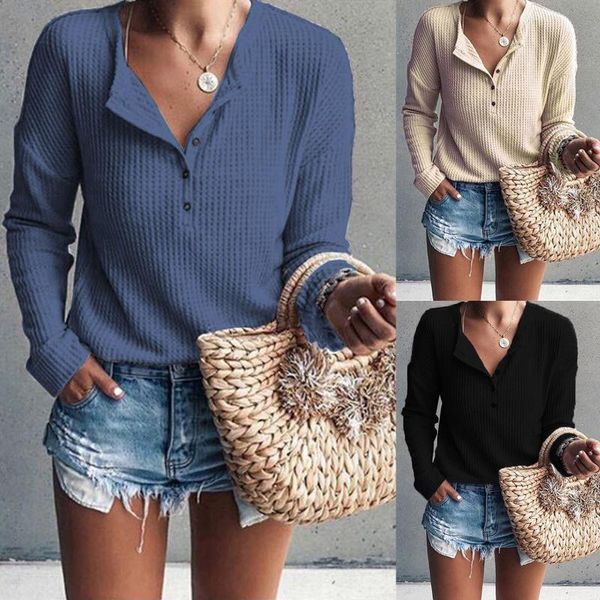women's t-shirt v neck tshirts long sleeve knit loose fitting tunic femme t-shirts button up solid color tees 2021 mujer camisetas, White
women's t-shirt v neck tshirts long sleeve knit loose fitting tunic femme t-shirts button up solid color tees 2021 mujer camisetas, White