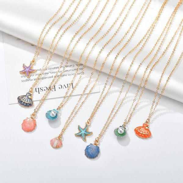 pendant necklaces bohemian gold color meimaid tail for women vintage colorful shell starfish summer beach charm choker, Silver
pendant necklaces bohemian gold color meimaid tail for women vintage colorful shell starfish summer beach charm choker, Silver