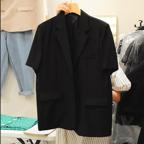 women's suits & blazers superaen black loose summer thin suit coat 2021 short sleeve office lady blazer, White;black
women's suits & blazers superaen black loose summer thin suit coat 2021 short sleeve office lady blazer, White;black