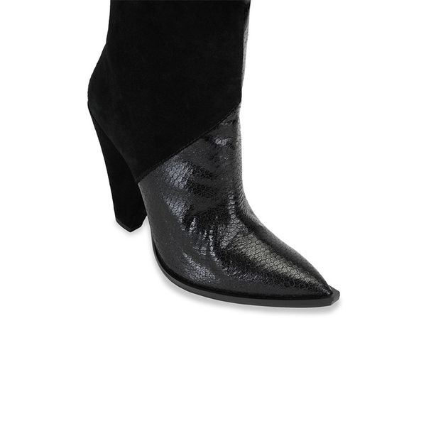 european toe-pointing women's shoes big high-profile heels and knee winter boots m37r, Black
european toe-pointing women's shoes big high-profile heels and knee winter boots m37r, Black