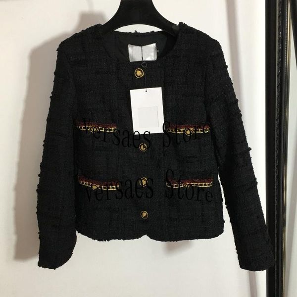 women's jackets 2021 luxury design color contrast pocket coat fashion single row gold button tweed long sleeve cardigan, Black;brown
women's jackets 2021 luxury design color contrast pocket coat fashion single row gold button tweed long sleeve cardigan, Black;brown