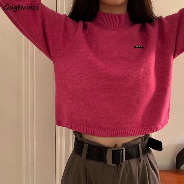 women pullovers fashion retro turtleneck colorful crop knitted sweaters long sleeve candy color sweet teens streetwear ins women's, White;black
women pullovers fashion retro turtleneck colorful crop knitted sweaters long sleeve candy color sweet teens streetwear ins women's, White;black