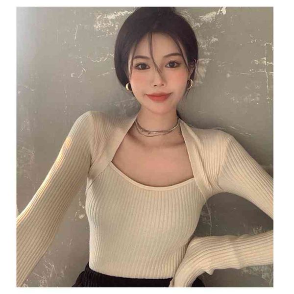 knit sweater women's square neck slim blue inner base shirt spring design sense niche 210529, White
knit sweater women's square neck slim blue inner base shirt spring design sense niche 210529, White