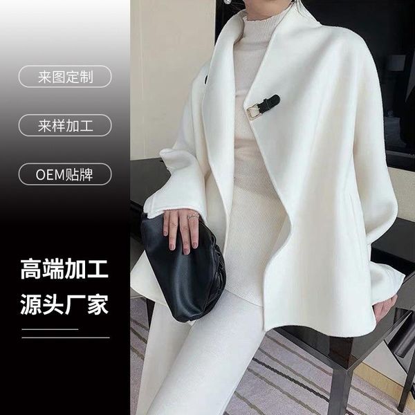 women's wool & blends autumn and winter temperament double faced cashmere coat design windbreaker processing customization, Black
women's wool & blends autumn and winter temperament double faced cashmere coat design windbreaker processing customization, Black